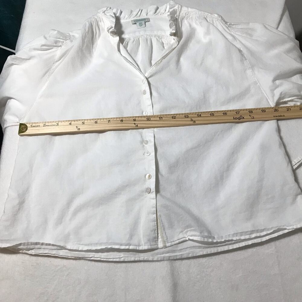 Sundance Peasant Boho White Button Up Cotton Blou… - image 7